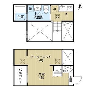 シェルト氷室(1K/2階)の間取り写真