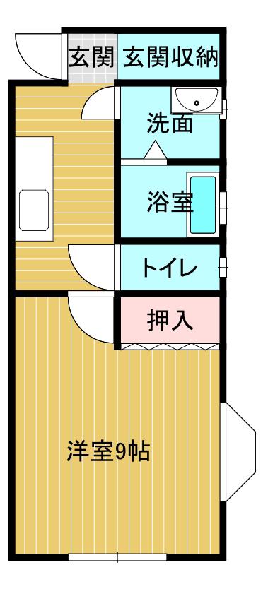 コーポたちばな(1K/1階)の間取り写真