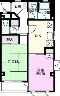 ビラ284(2DK/3階)の間取り写真