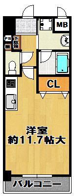 アティール(ワンルーム/5階)の間取り写真