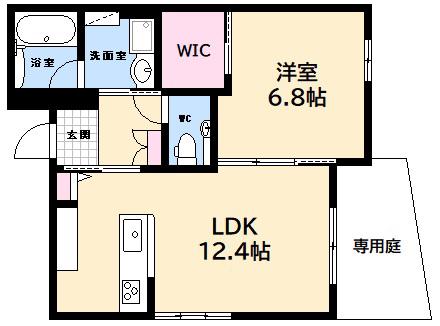 YANAGI TAKASU(1LDK/1階)の間取り写真