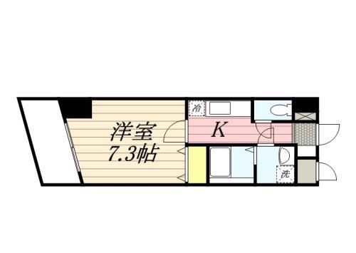 エヌフラッツ川崎浜町(1K/8階)の間取り写真