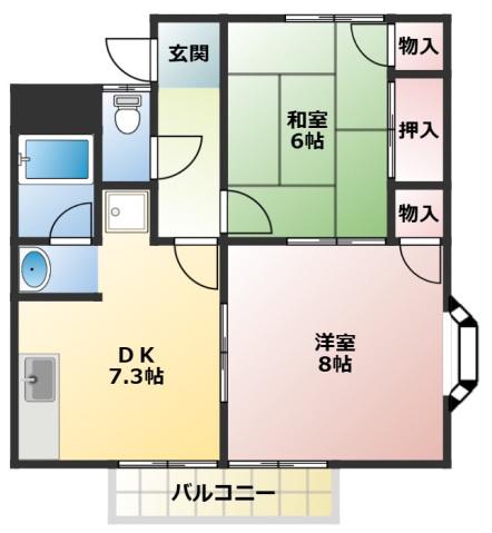 フォレスト大森(2DK/2階)の間取り写真