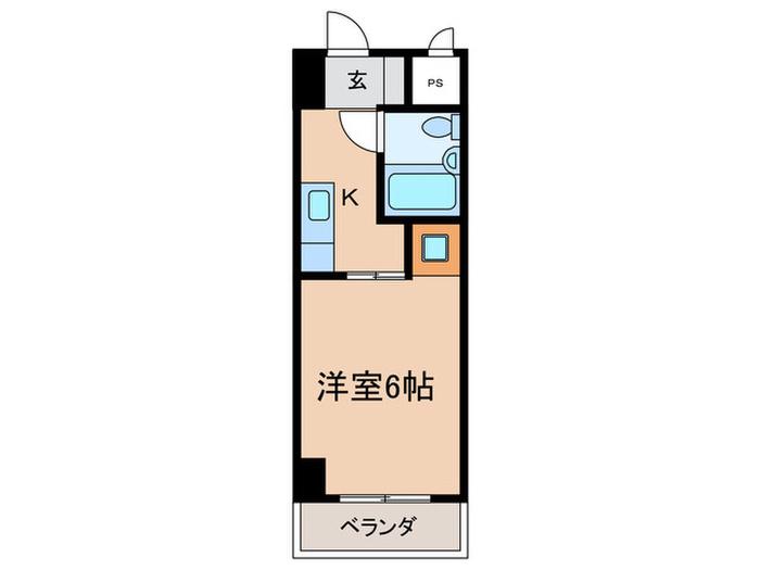 太田ワンルームマンション(1K/4階)の間取り写真