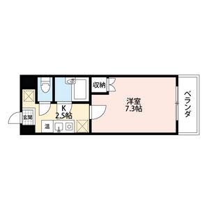 ラ・フォーレ竹山(1K/5階)の間取り写真