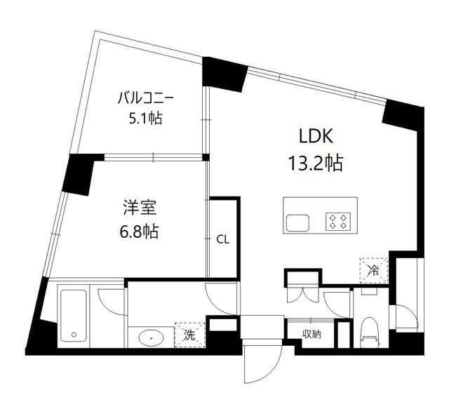  F-TERRACE (1LDK/4階)の間取り写真