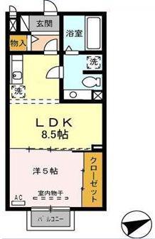 ノール リヴィエール(1LDK/2階)の間取り写真