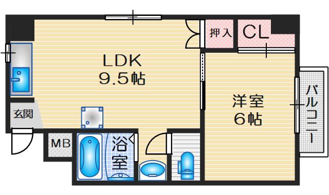 マンション村井エンタープライズ(1LDK/2階)の間取り写真