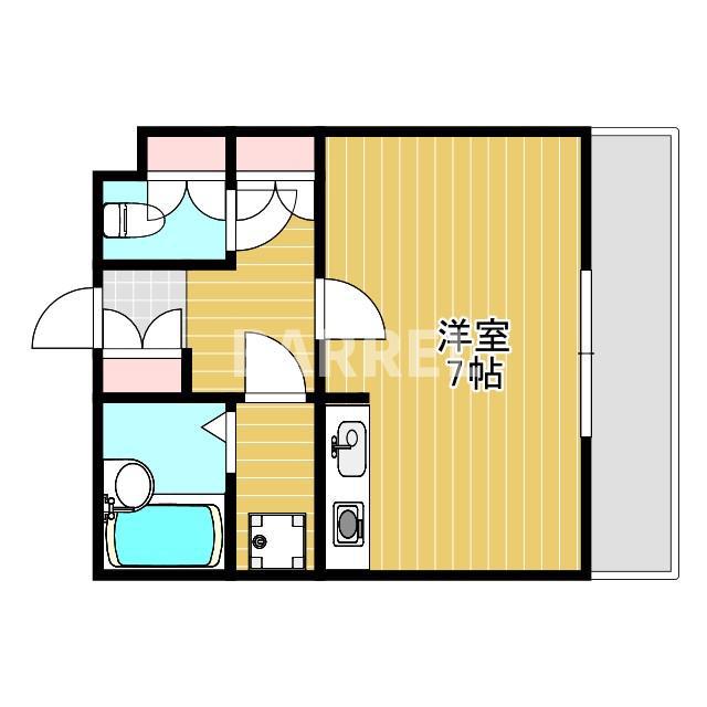 ロックベイシス2(ワンルーム/2階)の間取り写真
