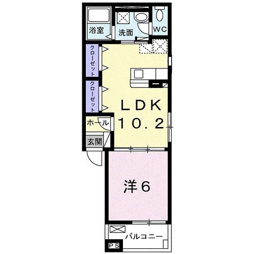 アリエッタ鎌倉(1LDK/2階)の間取り写真