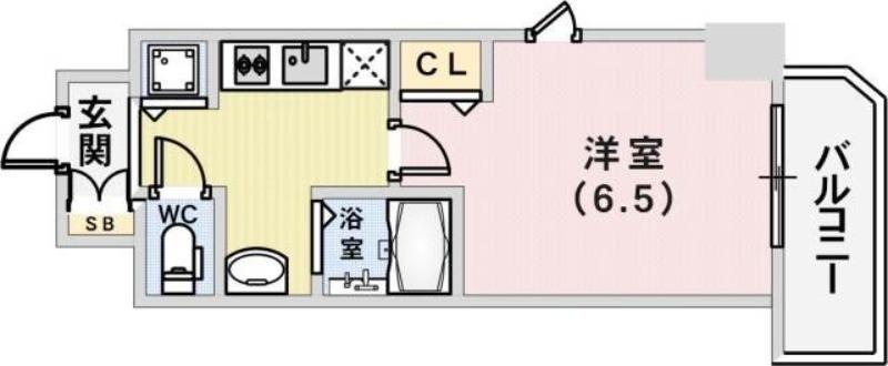 グランカリテ神戸ウエスト(1K/10階)の間取り写真