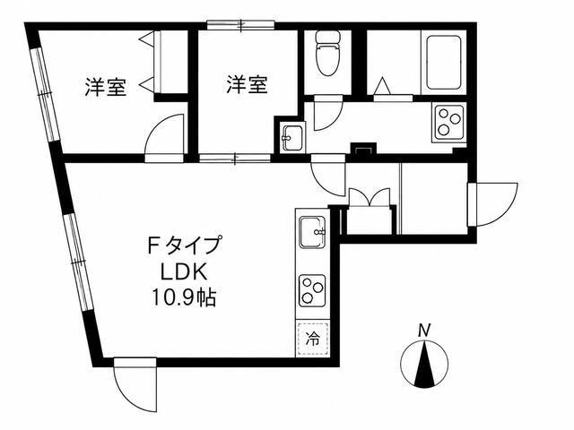 CREAL新高円寺(2LDK/2階)の間取り写真