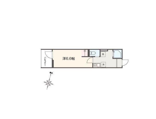 MELLAS南浦和V(1K/2階)の間取り写真