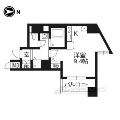 スワンズ京都西陣(1K/8階)の間取り写真