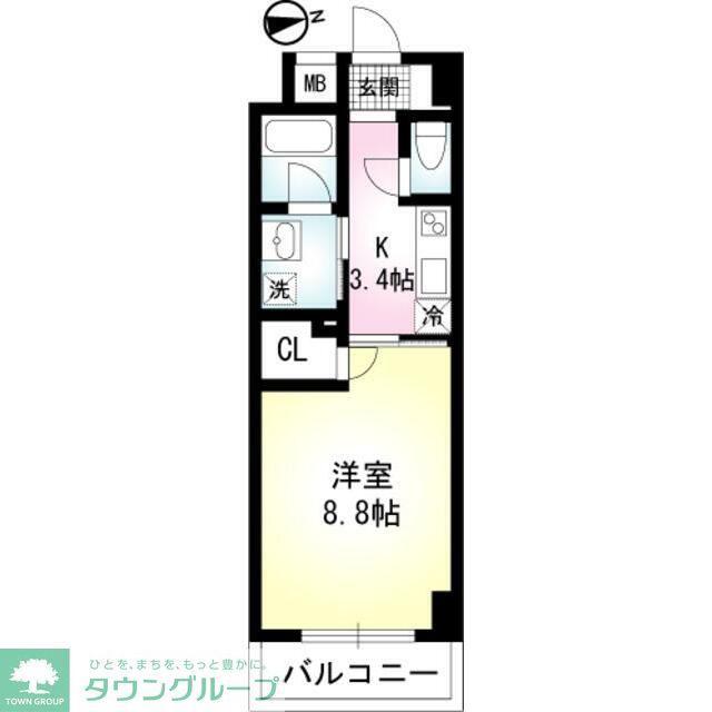 CIEL BLEU(1K/6階)の間取り写真