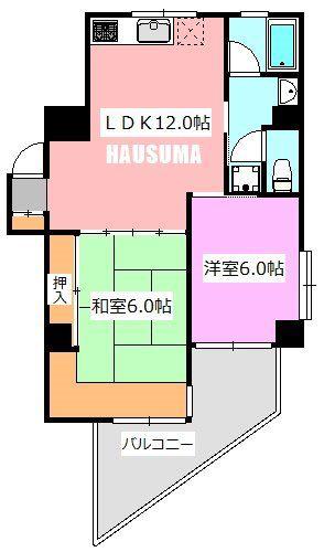 グリーンヒル文京(2LDK/6階)の間取り写真