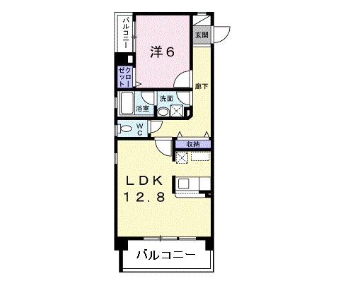 メイプル青山A(2DK/3階)の間取り写真