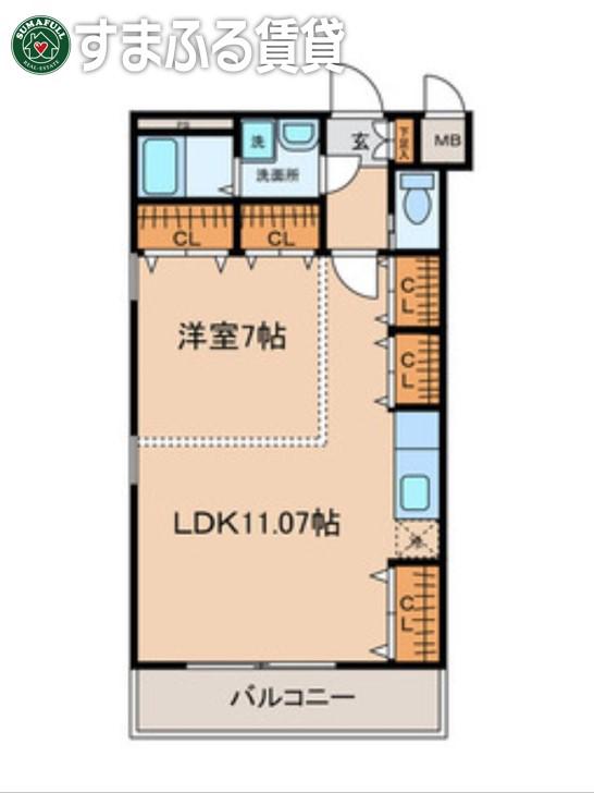 CASA FELICE(1LDK/3階)の間取り写真