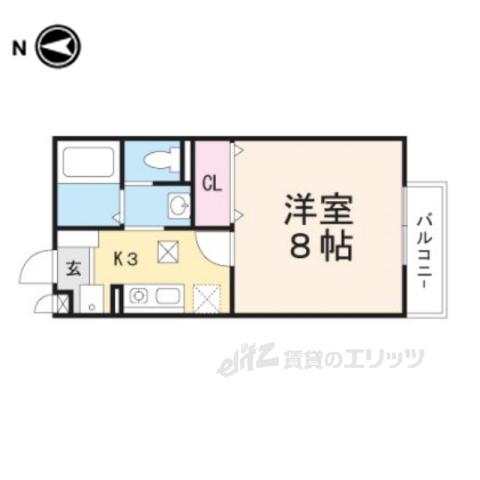 シルフィード27(1K/2階)の間取り写真