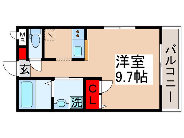 ギルウェル行徳(ワンルーム/1階)の間取り写真