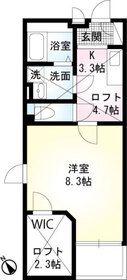 ミロディア(1K/3階)の間取り写真