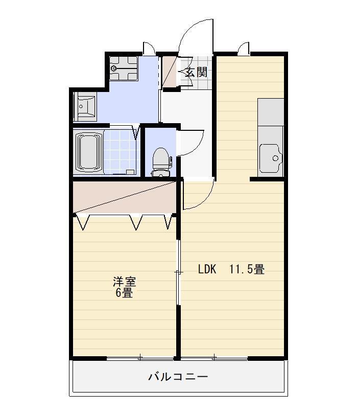 MS DREAMXIV(1LDK/1階)の間取り写真