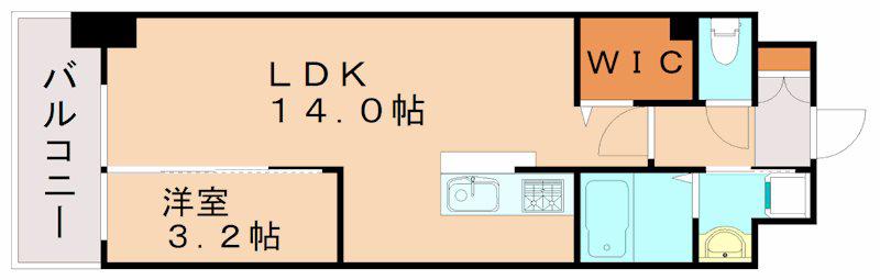 GRAND CHARIOT三萩野 (1LDK/11階)の間取り写真