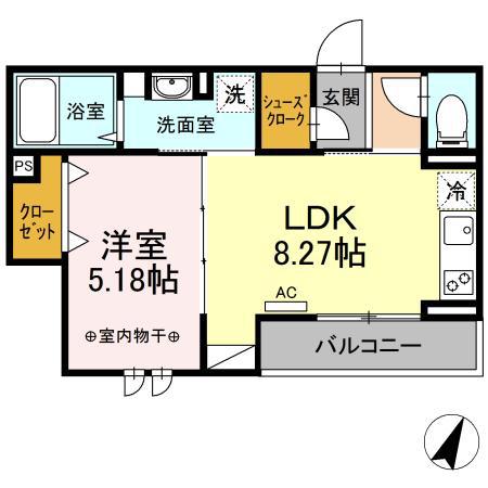 アルビネス東十条(1LDK/2階)の間取り写真