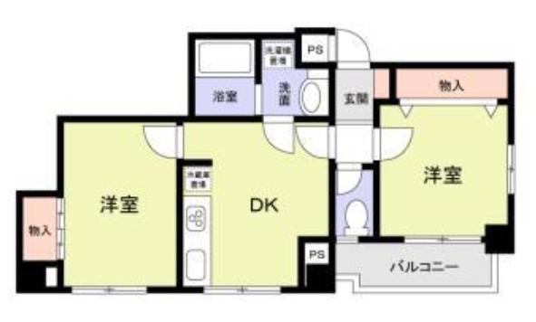 ミラベル関谷(2DK/6階)の間取り写真