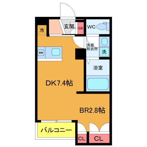 アルブム(1DK/3階)の間取り写真
