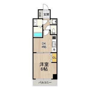 ノーブルコート堺筋本町(1DK/10階)の間取り写真