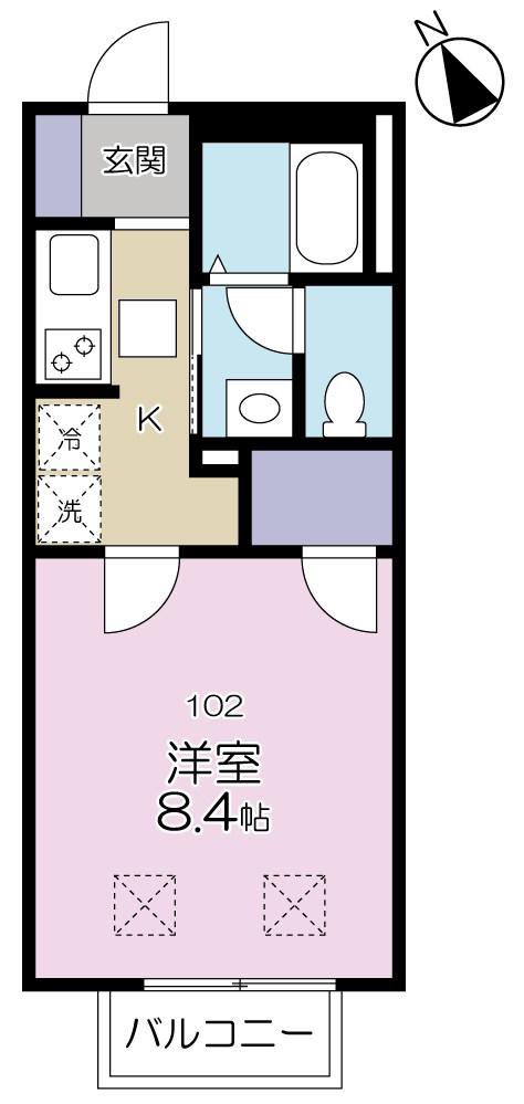 リヴェール(1K/1階)の間取り写真
