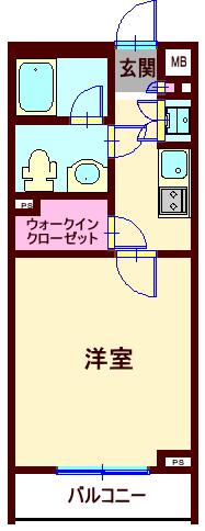 ルーブル中馬込弐番館(1K/3階)の間取り写真