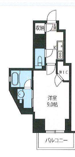プライムメゾン市谷山伏町(1K/1階)の間取り写真