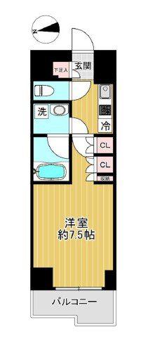 ルーブル川崎神明町(1K/6階)の間取り写真