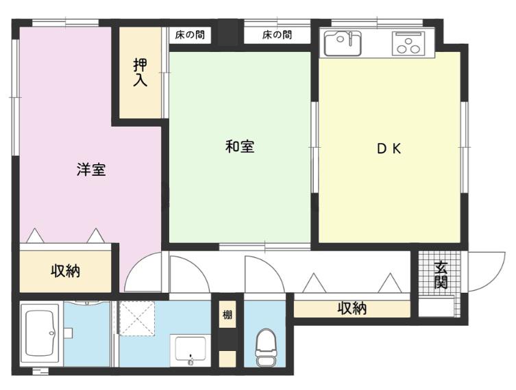 白井マンション(2DK/2階)の間取り写真
