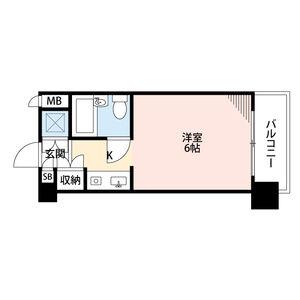 キューブ塚口(1K/6階)の間取り写真