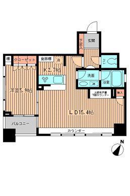 メゾンド日本橋三越前(1LDK/4階)の間取り写真