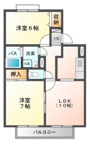 セジュールタケイシ(2LDK/2階)の間取り写真