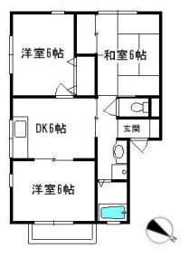 リヴィエールなかつか(3DK/2階)の間取り写真