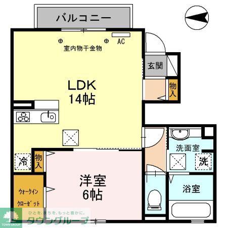 ル・レーヴ(1LDK/1階)の間取り写真