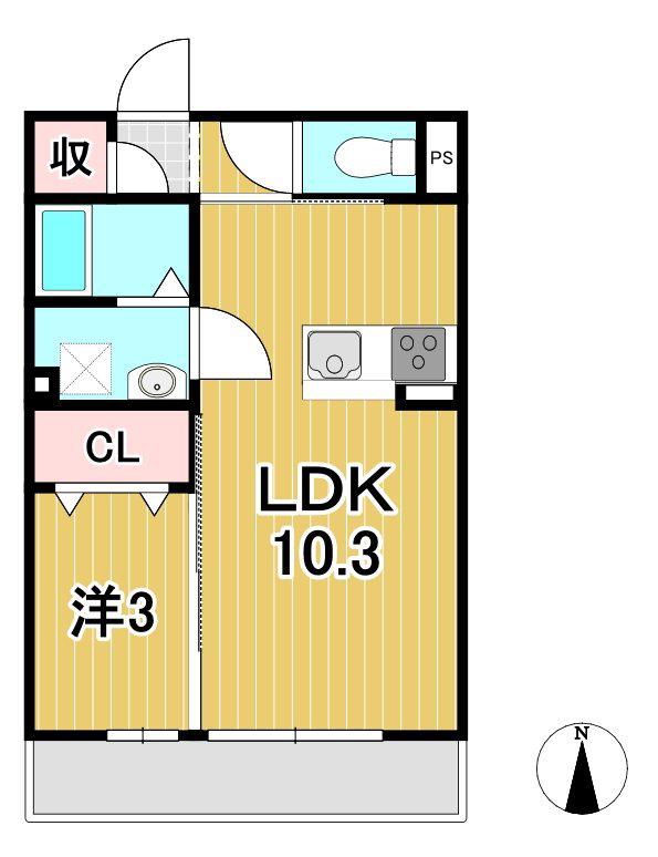 ミライナ(1LDK/1階)の間取り写真