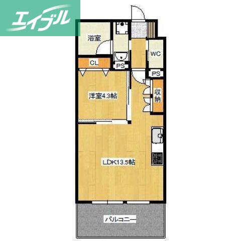 PIKE PLACE 南方(1LDK/3階)の間取り写真