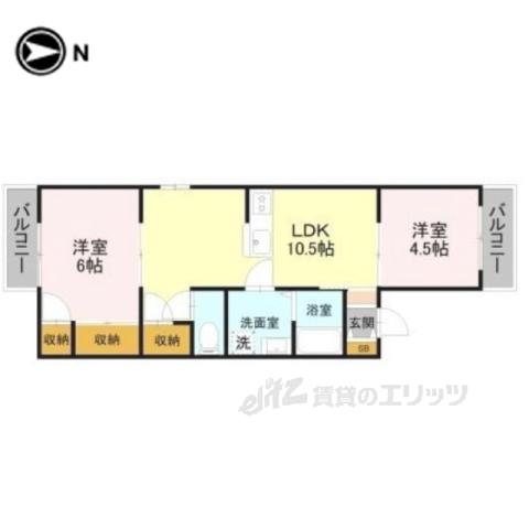シグナスハイツ(2LDK/1階)の間取り写真