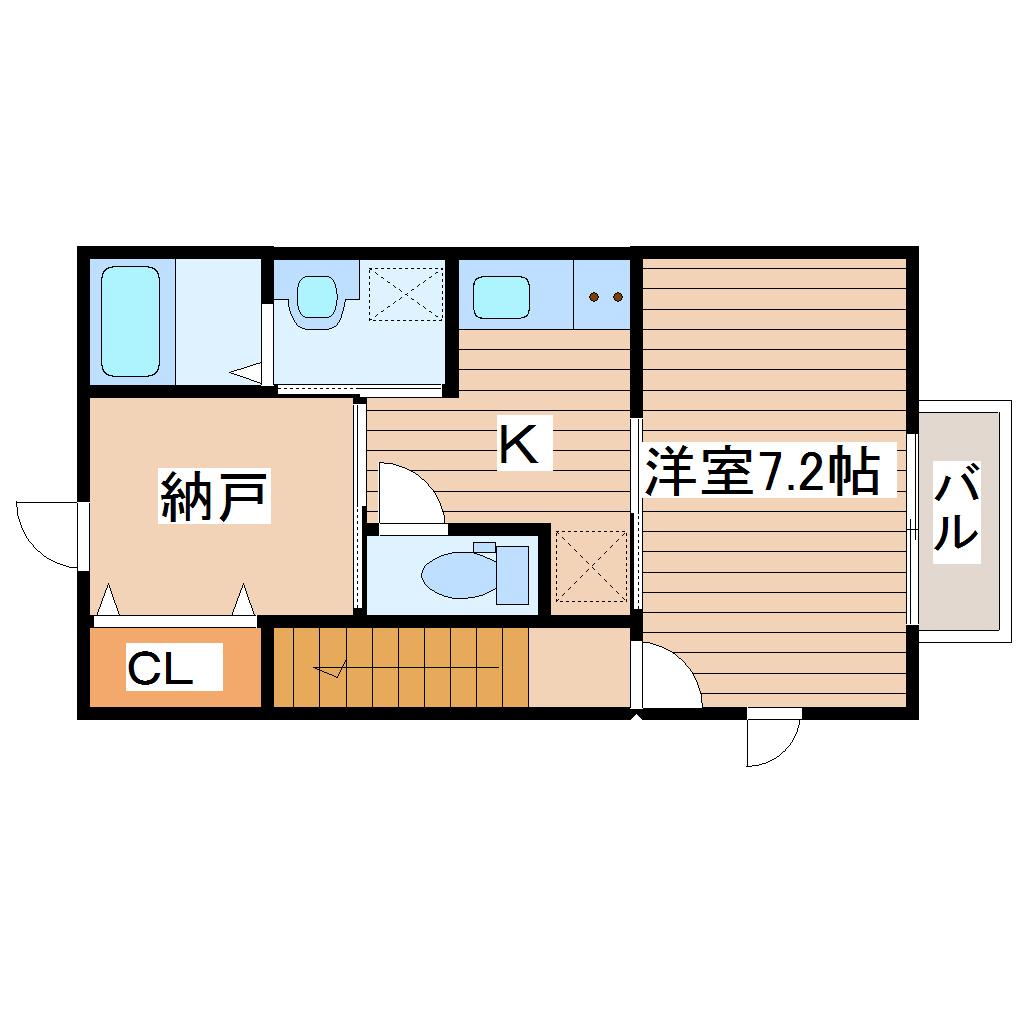 愛宕ヒルズI(1SK/1階)の間取り写真