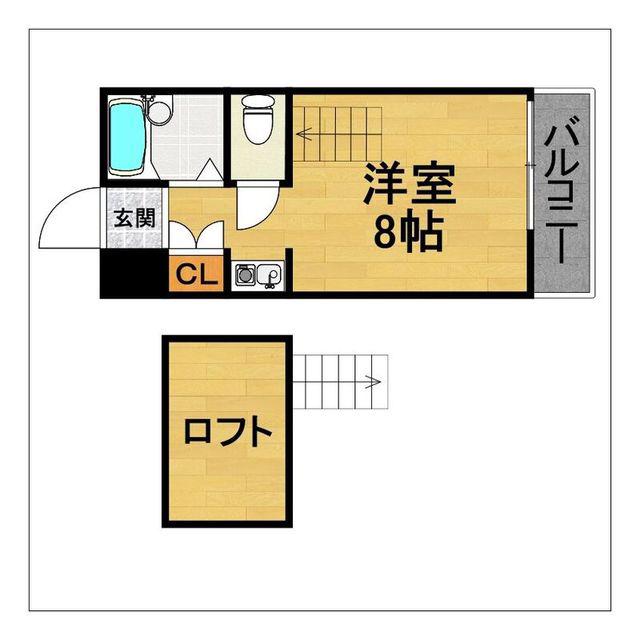 フローラ城南(ワンルーム/1階)の間取り写真