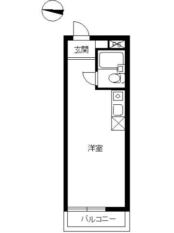 スカイコート荻窪第3(ワンルーム/1階)の間取り写真