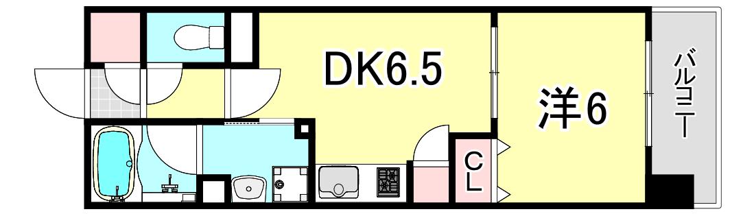 KDX宝塚レジデンス(1DK/3階)の間取り写真