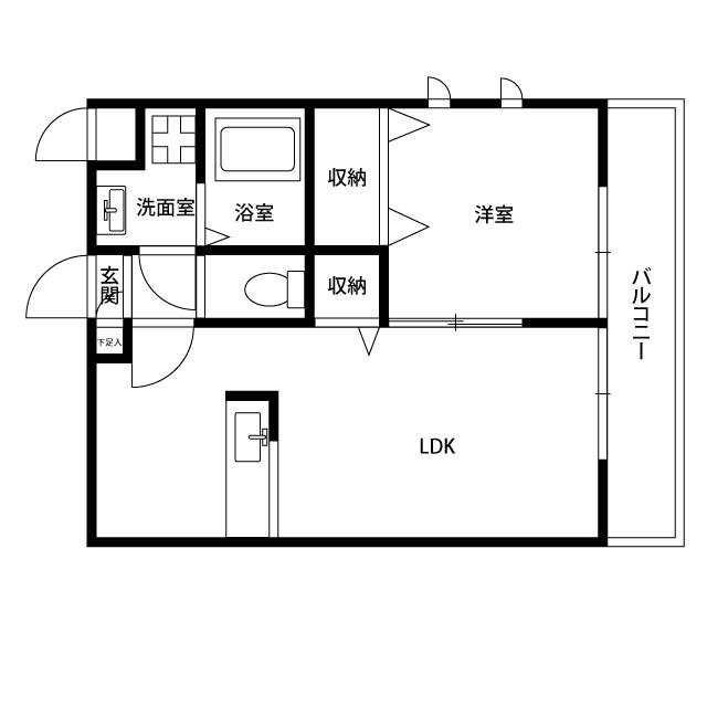 ニューアムールクラニア(1LDK/2階)の間取り写真