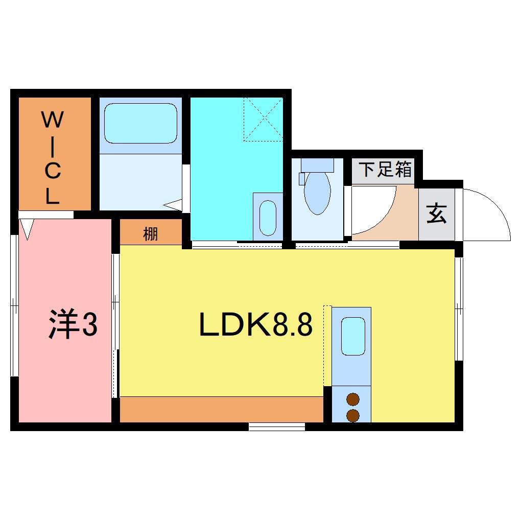 ECLAT V(1LDK/1階)の間取り写真